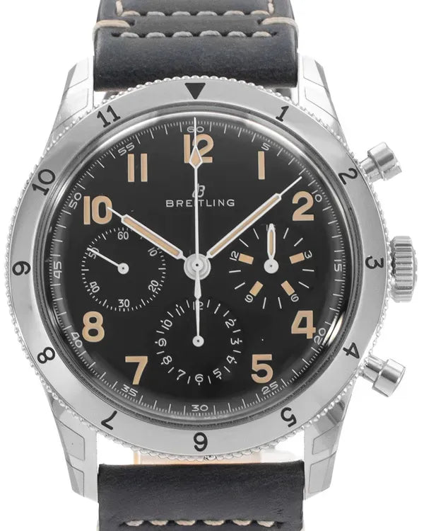 Breitling Aviator 8 "Ref. 765 Re-Edition" L.E. 41MM Black Dial Leather Strap (AB0920)