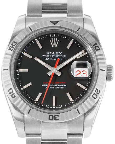 Rolex Datejust Turn-O-Graph 36MM Black Dial Oyster Bracelet (116264)