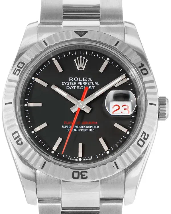 Rolex Datejust Turn-O-Graph 36MM Black Dial Oyster Bracelet (116264)