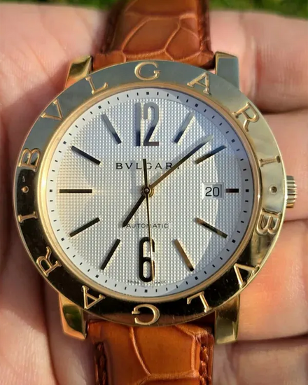 Bvlgari Bvlgari 42MM White Dial Leather Strap (BB42GL)