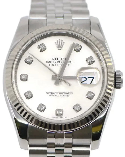 2012 Rolex Datejust 36MM Silver Dial Super Jubilee Bracelet (116234)