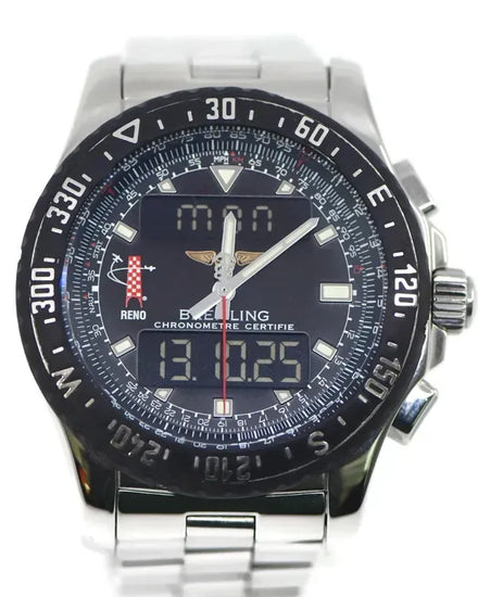 2009 Breitling Airwolf "Reno Air Show" L. E. 44MM Quartz Black Dial Steel Bracelet (A78364)