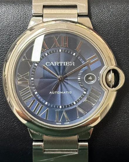 2019 Cartier Ballon Bleu 42MM Blue Dial Steel Bracelet (WSBB0025)