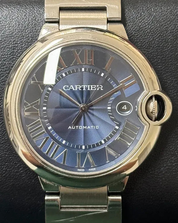 2019 Cartier Ballon Bleu 42MM Blue Dial Steel Bracelet (WSBB0025)