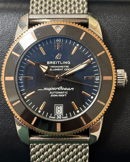 Breitling Superocean Heritage II 42MM Black Dial Steel Bracelet (UB2010)