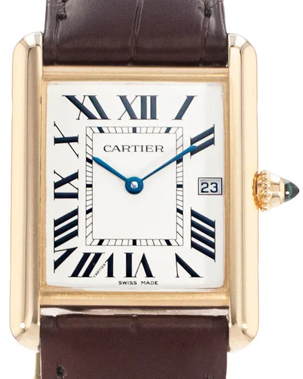 Cartier Tank Louis Cartier 25.5MM Quartz White Dial Leather Strap (W1529756)