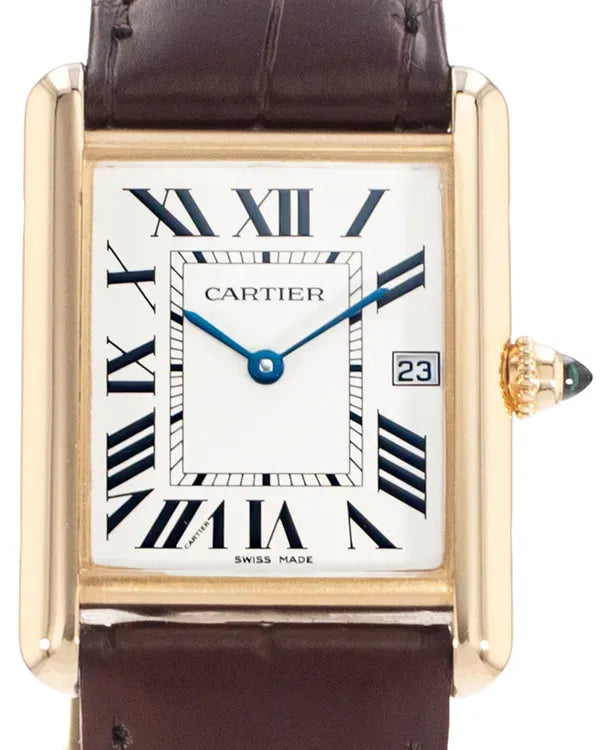 Cartier Tank Louis Cartier 25.5MM Quartz White Dial Leather Strap (W1529756)