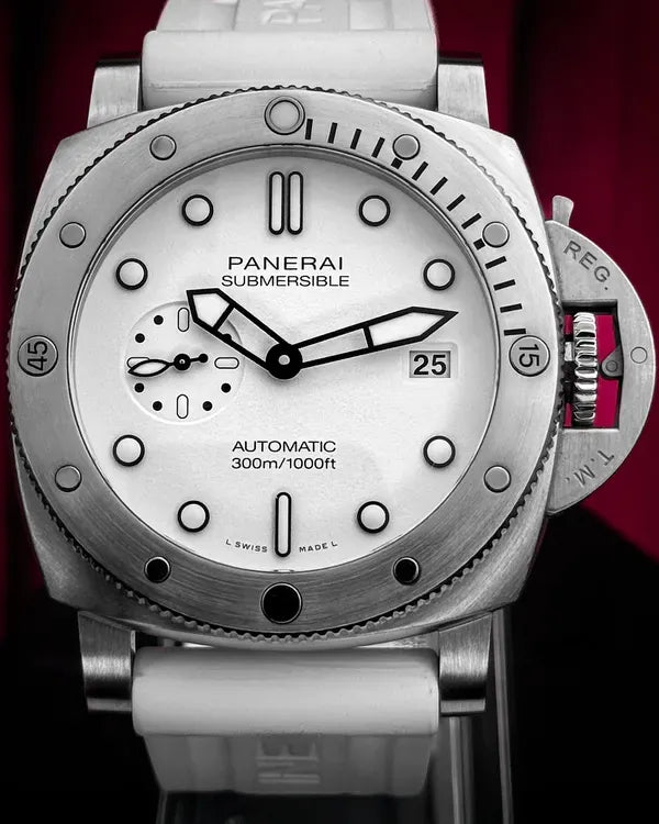 2024 Panerai Submersible 44MM White Dial Rubber Strap (PAM01226)