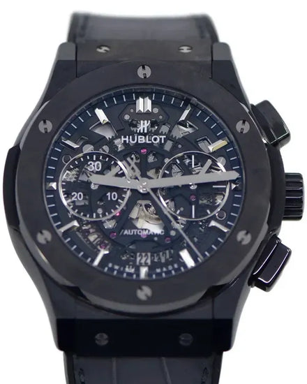 Hublot Classic Fusion Aerofusion "Black Magic" 45MM Skeleton Dial Rubber Strap (525.CM.0170.RX)