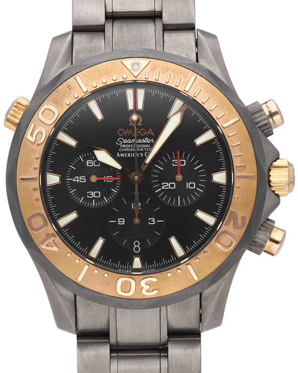 Omega Seamaster Chronograph America's Cup 41.5MM Black Dial Titanium Bracelet (2294.50.00)