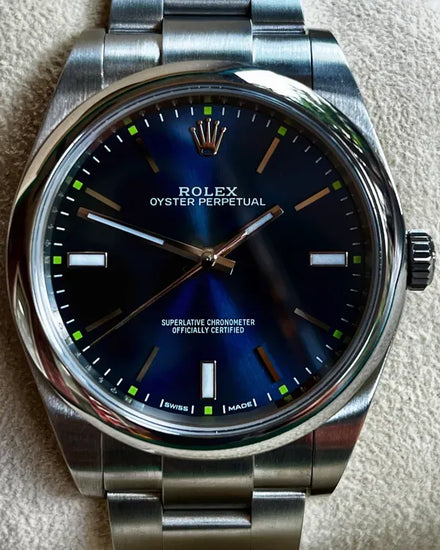 Rolex Oyster Perpetual 39MM Blue Dial Oyster Bracelet (114300)