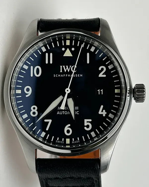 IWC Schaffhausen Pilot Mark XVIII 40MM Black Dial Leather Strap (IW327001)