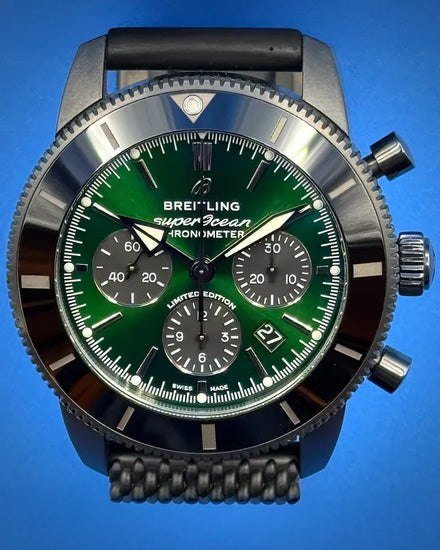 Breitling Superocean Heritage B01 Chronograph L.E. 44MM Green Dial Rubber Strap (MB0162)