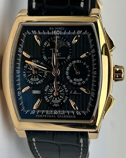 2014 IWC Schaffhausen Da Vinci Perpetual Calendar "Kurt Klaus" L.E. 43MM Black Dial Leather Strap (IW376206)