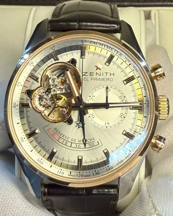 Zenith El Primero Chronomaster 42MM Silver Dial Leather Strap  (51.2080.4021/01.C494)