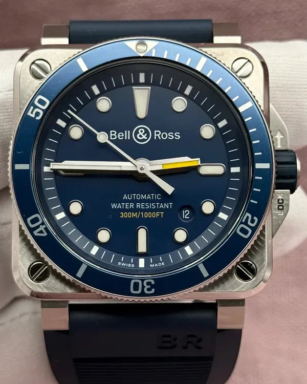 No Reserve - Bell & Ross BR 03-92 Diver 42MM Blue Dial Rubber Strap (BR0392-D-BL-ST/SRB)