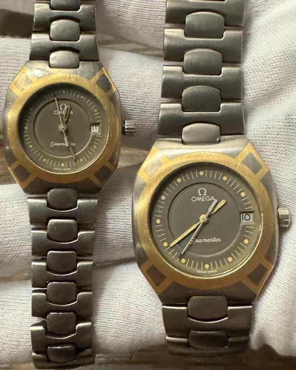 Omega Seamaster Polaris "His & Hers" Bundle 2/2 32MM Quartz Grey Dial Titanium Bracelet (396.0952)