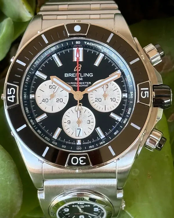 Breitling Super Chronomat B01 44MM Black Dial Steel Bracelet (AB0136251B1A2)