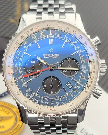 Breitling Navitimer 1 B01 43MM Blue Dial Steel Bracelet (AB0121211C1A1)