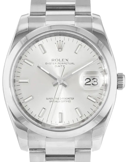 2010 Rolex Oyster Perpetual Date 34MM Silver Dial Oyster Bracelet (115200)