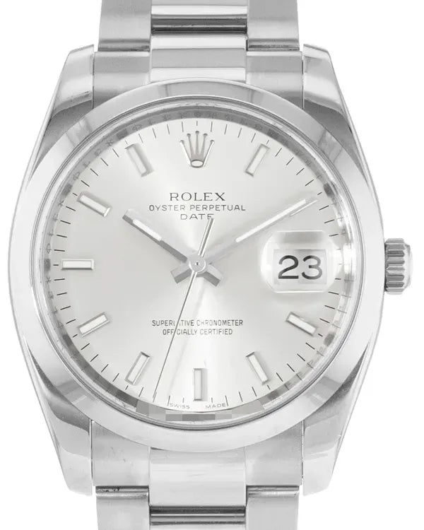 2010 Rolex Oyster Perpetual Date 34MM Silver Dial Oyster Bracelet (115200)