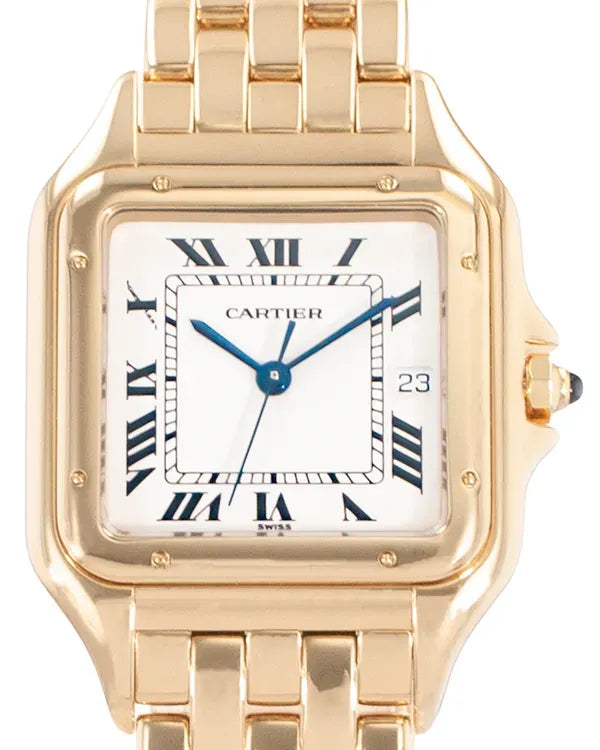 Cartier Panthère De Cartier 38MM Quartz White Dial Yellow Gold Bracelet (W25014B9)