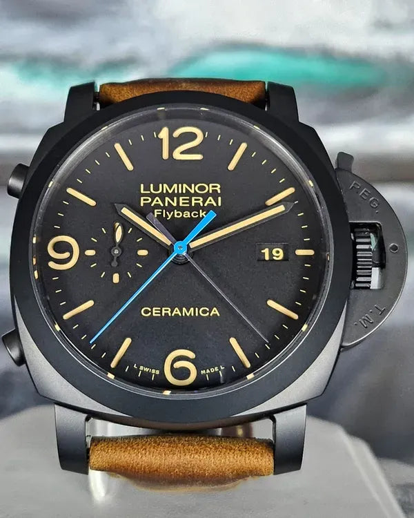 Panerai Luminor 1950 3 Days 44MM Black Dial Leather Strap (PAM00580)