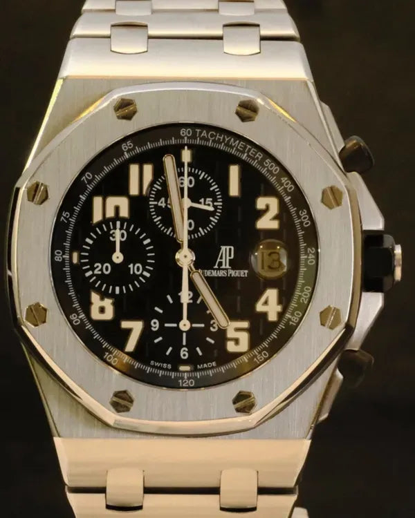 Audemars Piguet Royal Oak Offshore Chronograph 42MM Black Dial Steel Bracelet (25721ST)