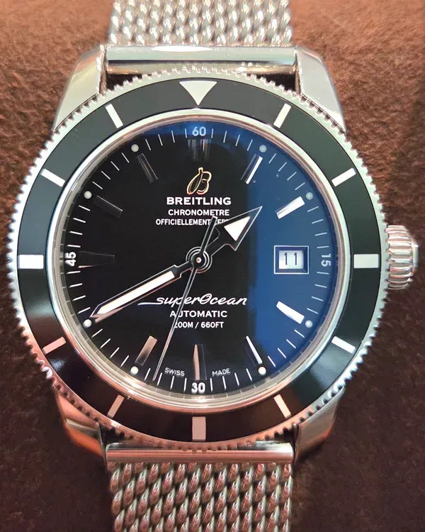 2016 Breitling Superocean Heritage 42MM Black Dial Steel Bracelet (A17321)