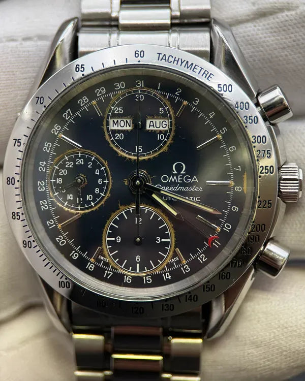 No Reserve - 1995 Omega Speedmaster Day-Date 39MM Blue Dial Steel Bracelet (3521.80.00)