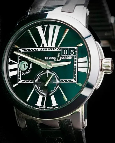2014 Ulysse Nardin Executive Dual Time 43MM Black Dial Rubber Strap (243-00)