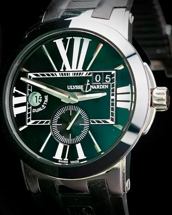 2014 Ulysse Nardin Executive Dual Time 43MM Black Dial Rubber Strap (243-00)