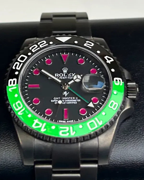 No Reserve - Rolex GMT-Master II "Black Venom Joker Edition" L.E. 40MM Aftermarket Black Dial Aftermarket Oyster Bracelet (116710)
