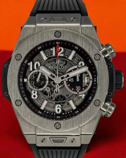 2015 Hublot Big Bang Unico 45MM Skeleton Dial Rubber Strap (411.NX.1170.RX)