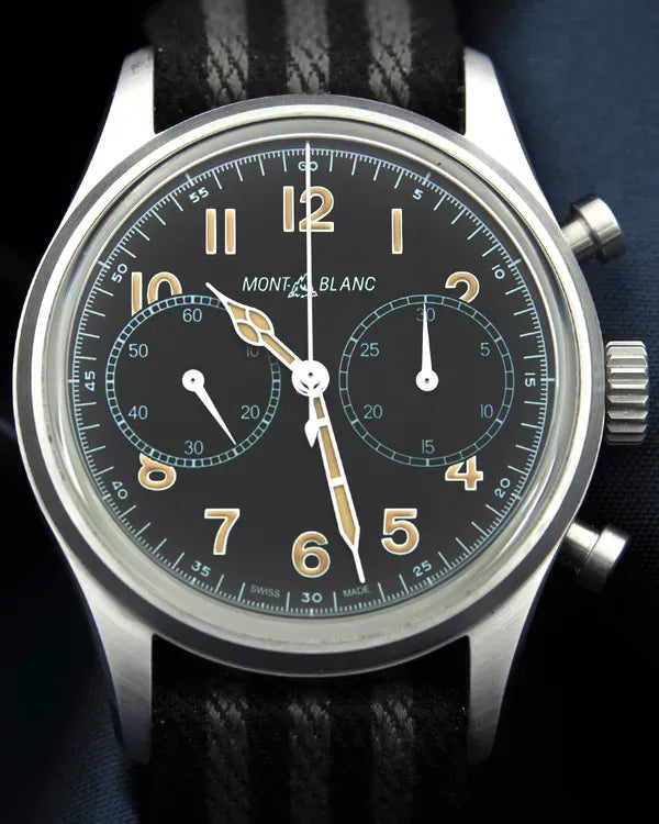 Montblanc 1858 42MM Black Dial Textile Strap (117835)