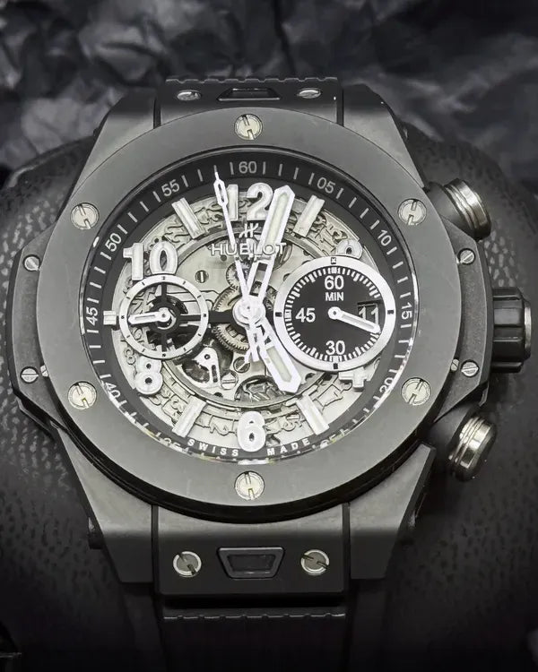2021 Hublot Big Bang Unico Black Magic 44MM Skeleton Dial Rubber Strap (421.CI.1170.RX)