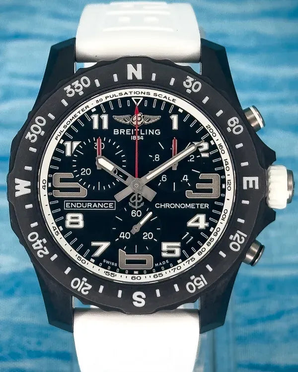 Breitling Endurance Pro 44MM Quartz Black Dial Rubber Strap (X82310A71B1S1)