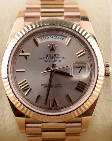 Rolex Day-Date 40MM Silver Dial Rose Gold President Bracelet (228235)