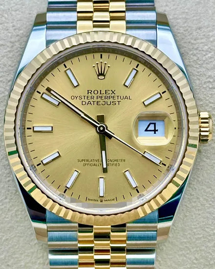 2024 Rolex Datejust 36MM Champagne Dial Two-Tone Jubilee Bracelet (126233)
