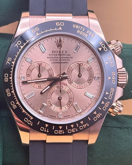 2020 Rolex Cosmograph Daytona 40MM Pink Dial Rubber Strap (116515LN)