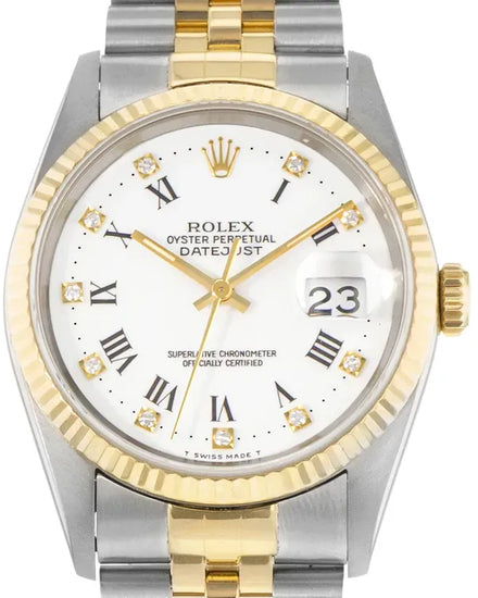 Rolex Datejust 36MM White Dial Two-Tone Jubilee Bracelet (16233)
