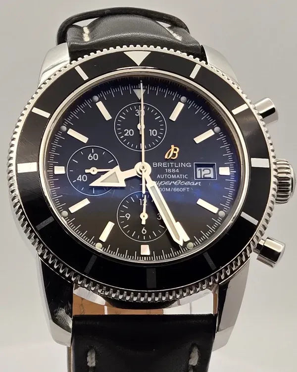 Breitling Superocean Heritage 46MM Black Dial Leather Strap (A13320)