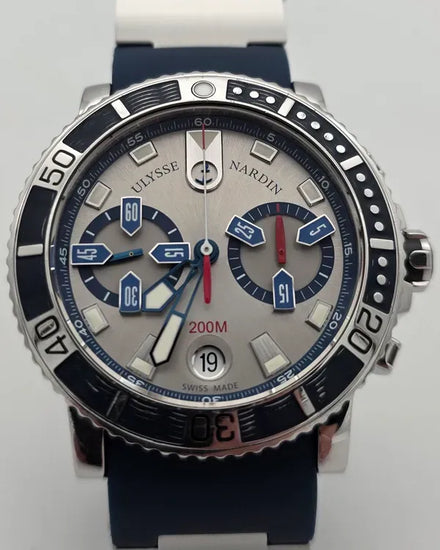 Ulysse Nardin Marine Diver Chronograph 42.7MM Silver Dial Rubber Strap (8003-102)
