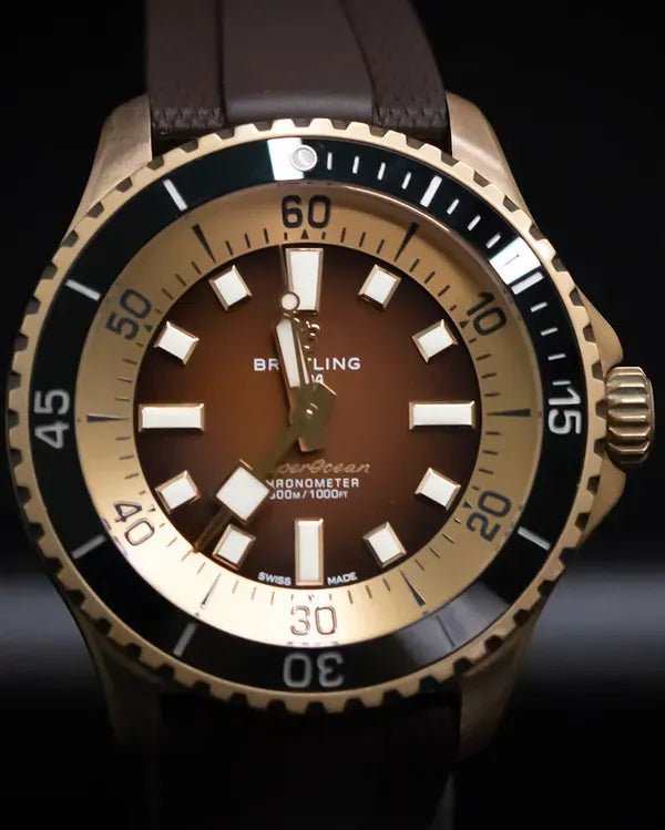 2021 Breitling Superocean 44MM Brown Dial Rubber Strap (N17376)