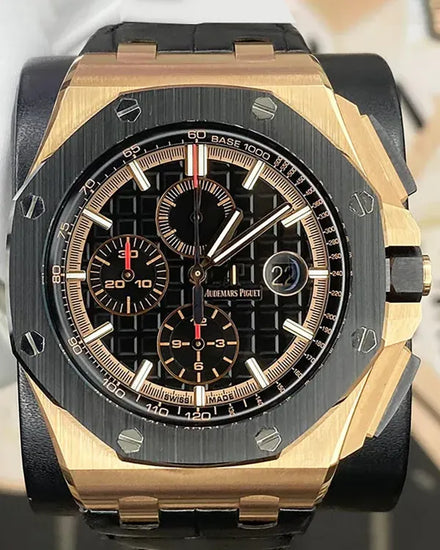 Audemars Piguet Royal Oak Offshore 44MM Black Dial Leather Strap (26401RO.OO.A002CA.02)