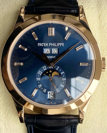 2021 Patek Philippe Annual Calendar Complications 38.5MM Blue Dial Leather Strap (5396R-015)