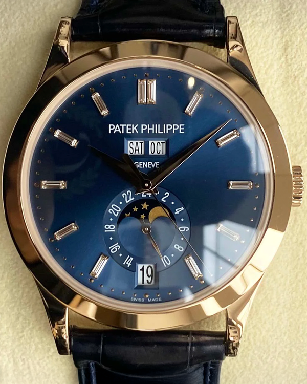 2021 Patek Philippe Annual Calendar Complications 38.5MM Blue Dial Leather Strap (5396R-015)