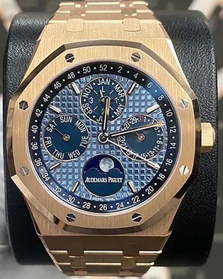 2023 Audemars Piguet Royal Oak Perpetual Calendar 41MM Blue Dial Rose Gold Bracelet (26574OR.OO.1220OR.03)