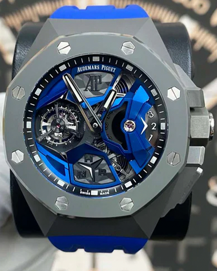 Audemars Piguet Royal Oak Concept Flying Tourbillon GMT 44MM Skeleton Dial Rubber Strap (26589IO.OO.D030CA.01)