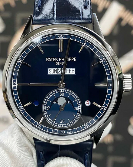 2024 Patek Philippe Perpetual Calendar 41.3MM Blue Dial Leather Strap (5236P)